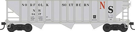 Bowser 42923 HO Scale 70-Ton 12-Panel 3-Bay Hopper - Ready to Run -- Original Norfolk Southern 8429 (Built 1966, gray, black, red)