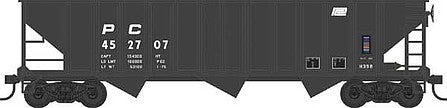 Bowser 42927 HO Scale 70-Ton 12-Panel 3-Bay Hopper - Ready to Run -- Penn Central 452780 (1960 H39B, black, Small Logo)
