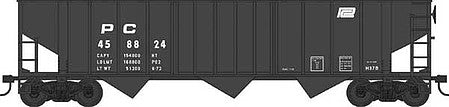 Bowser 42941 HO Scale 70-Ton 13-Panel 3-Bay Hopper - Ready to Run -- Penn Central 458824 (1958 H37B, black, Small Logo)