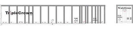 Bowser 42962 HO Scale 53' Platewall RoadRailer Trailer - Ready to Run -- Norfolk Southern Triple Crown 463064 (white, Medium Logo, NS-CR Logos)