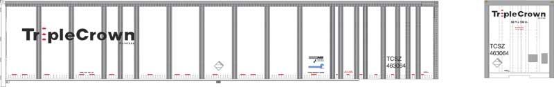 Bowser 42967 HO Scale 53' Platewall RoadRailer Trailer - Ready to Run -- Norfolk Southern Triple Crown 463250 (white, Medium Logo, NS-CR Logos)