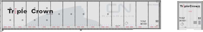 Bowser 42971 HO Scale 53' Dura Plate RoadRailer Trailer - Ready to Run -- Norfolk Southern Triple Crown 361127 (Ex-CN, gray, Medium Logo)