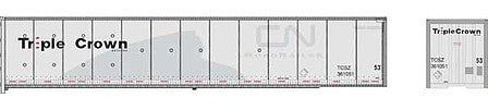 Bowser 42972 HO Scale 53' Dura Plate RoadRailer Trailer - Ready to Run -- Norfolk Southern Triple Crown 361129 (Ex-CN, gray, Medium Logo)