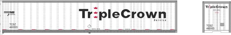 Bowser 42976 HO Scale 53' Riveted-Side RoadRailer Trailer - Ready to Run -- Norfolk Southern Triple Crown 460012 (white, Large Logo)