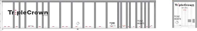 Bowser 42988 HO Scale 53' Platewall RoadRailer Trailer - Ready to Run -- Norfolk Southern Triple Crown 463506 (white, Medium Logo)