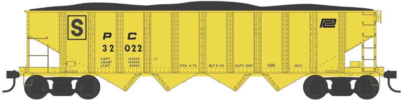 Bowser 43011 HO Scale Class H21a 4-Bay Hopper - Ready to Run -- Penn Central 32044 (Class H21G, Blt. 8-20, MOW yellow)