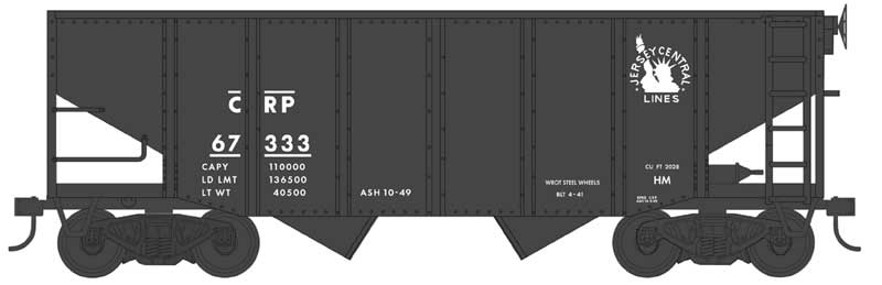 Bowser 43074 HO Scale 55-Ton Fishbelly Hopper - Ready to Run -- Central Railroad of Pennsylvania 67345 (Blt. 4-41, black)