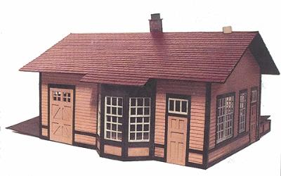 Branchline Trains 468 O Scale Laser Art Structure Kits - Trackside Structures -- Laura, Illinois, Station