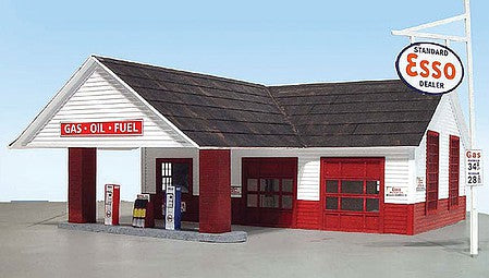 Branchline Trains 487 O Scale Laser Art Structure Kits - Commercial Buildings -- Gas Station