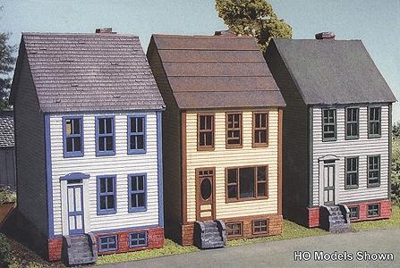 Branchline Trains 538 S Scale Laser Art Structure Kits -- Row House w/Optional Detail Parts