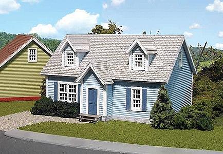 Branchline Trains 611 HO Scale Madison Cape House - Laser-Art -- Kit - 5 x 4-1/2 x 3" 12.7 x 11.4 x 7.6cm