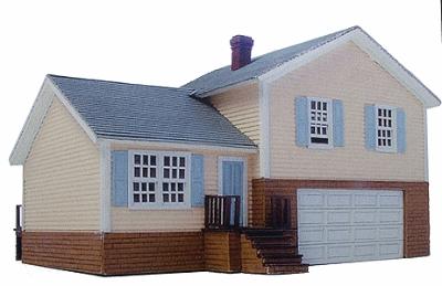 Branchline Trains 612 HO Scale Laser-Art Structures(R) Split Level Home Kit -- 6 x 6 x 3-1/2"