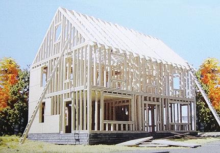 Branchline Trains 613 HO Scale House Under Construction - Laser-Art -- Laser-Cut Wood Kit - 6 x 6 x 3-1/2" 15.2 x 15.2 x 8.9cm