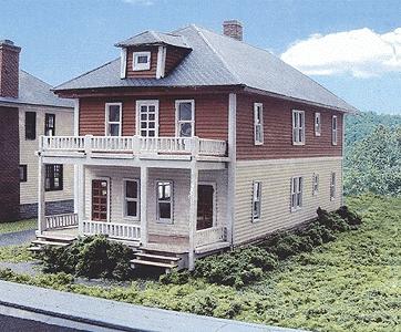 Branchline Trains 627 HO Scale Laser Art Structure Kits - Catalog Homes -- Beverly 2-Family House - 4 x 8 x 4-3/4" 10.2 x 20.3 x 12.1cm