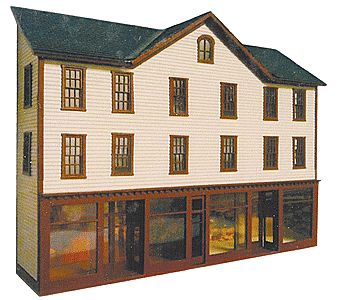 Branchline Trains 647 HO Scale HC's Mercantile Backdrop Building - Laser-Art -- Kit - 7-1/4 x 1-3/4 x 5-1/4" 18.4 x 4.5 x 13.3cm