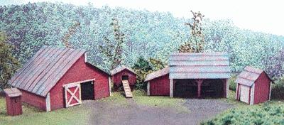 Branchline Trains 651 HO Scale Farm Outbuilding Set - Laser-Art -- Kit