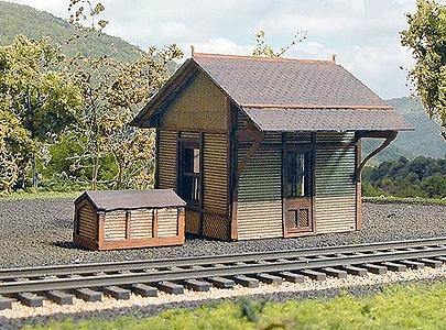 Branchline Trains 662 HO Scale Flat Stop Station - Laser-Art -- Kit - 2-1/2 x 3 x 2"