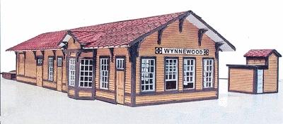 Branchline Trains 665 HO Scale Santa Fe Station -- Kit - 12 x 4-1/2 x 3" 30.5 x 11.4 x 7.6cm