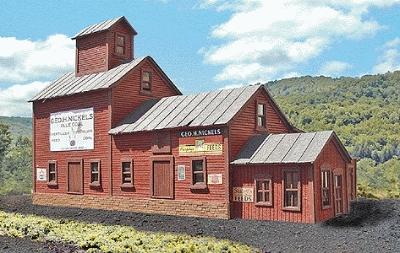 Branchline Trains 692 HO Scale George A. Nickel's Milling & Feed - Laser-Art -- Kit - 10-1/2 x 7-1/2 x 5-1/2"