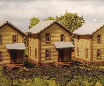Branchline Trains 805 N Scale Company House #1 - Laser Art -- Kit - pkg(3) Each: 1-1/2 x 3-1/4 x 1-3/4" 3.8 x 8.3 x 4.5cm