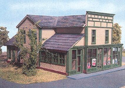 Branchline Trains 843 N Scale Roscoe Store - Laser-Art -- Kit - 3 x 3-1/2 x 3" 7.6 x 8.9 x 7.6cm