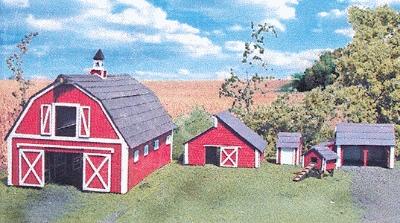 Branchline Trains 850 N Scale Barn & Outbuildings - Laser Art -- Kit