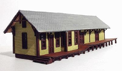 Branchline Trains 863 N Scale Center Hall Depot - Kit (Laser-cut Wood) -- Pennsylvania Railroad