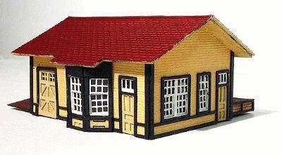 Branchline Trains 868 N Scale Santa Fe Laura Station - Laser Art -- Laser-Cut Wood Kit - 3-1/2 x 2-1/2 x 1-1/2" 8.9 x 6.4 x 3.8cm