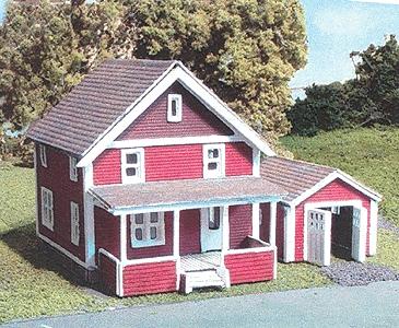Branchline Trains 873 N Scale Suburban House & Hudson Garage Combo - Laser Art -- Kit
