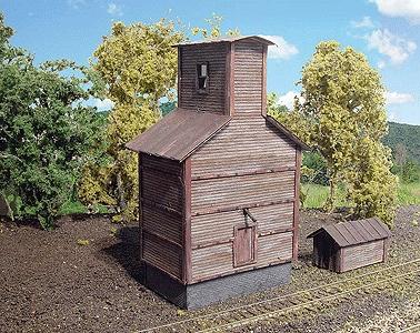 Branchline Trains 889 N Scale Grain Elevator - Laser-Art -- Kit - 2 x 2-1/2 x 3-1/2" 5.1 x 6.4 x 8.9cm