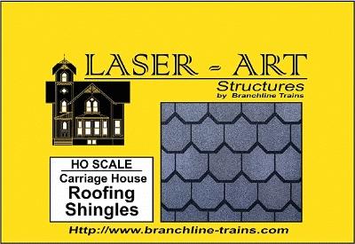 Branchline Trains 903 HO Scale Laser-Art Roofing - 9 x 12" 22.9 x 30.5cm Sheet pkg(2) -- Carriage-Style Shingles