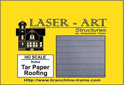Branchline Trains 906 HO Scale Laser-Art Roofing - 9 x 12" 22.9 x 30.5cm Sheet pkg(2) -- Rolled Tar Paper