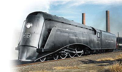 Broadway Limited 2841 HO Scale Streamlined 4-6-4 Hudson, Disc Drivers w/Sound, DCC & Smoke - Paragon3(TM) -- New York Central #5344 Commodore Vanderbilt (black)