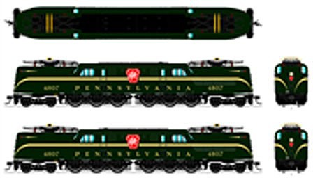 Broadway Limited 3447 N Scale GG1 Electric w/Sound & DCC - Paragon3 -- Pennsylvania Railroad #4821 (Brunswick Green, Broad Stripe, Buff Roman)