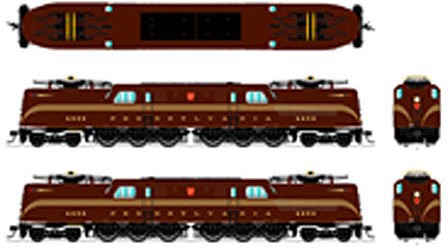 Broadway Limited 3449 N Scale GG1 Electric w/Sound & DCC - Paragon3 -- Pennsylvania Railroad #4857 (Tuscan, 5-Stripe, Buff Roman Lettering)