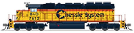 Broadway Limited 3706 N Scale EMD SD40-2 - Sound and DCC - Paragon3 -- Chessie System B&O 7612 (yellow, blue, vermillion)