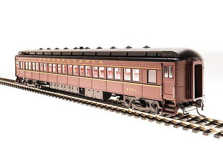 Broadway Limited 3764 N Scale PRR Class P70R Heavyweight Coach with Ice Air Conditioning - Ready to Run -- Pennsylvania Railroad 3477 (Tuscan, black, buff lettering)
