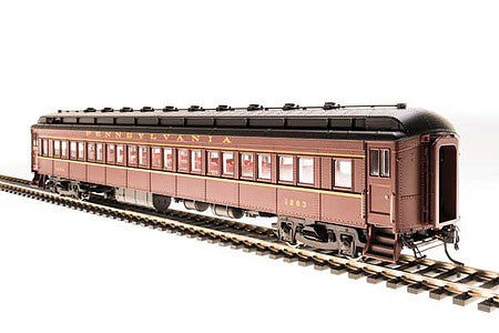 Broadway Limited 3770 N Scale PRR Class P70 Heavyweight Coach, No Air Conditioning - Ready to Run -- Pennsylvania Railroad 1032 (Tuscan, black, buff lettering)