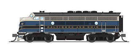 Broadway Limited 3783 N Scale EMD F3A - Unpowered F3B Phase IIa Set with Sound and DCC - Paragon3 -- Baltimore & Ohio #82, 82X (blue, black, gray)