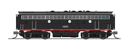 Broadway Limited 3813 N Scale EMD F7B Phase I with Sound and DCC - Paragon3 -- Southern Pacific 8205 (Black Widow, black, red, silver)