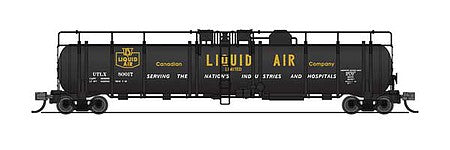 Broadway Limited 3825 N Scale High-Capacity Cryogenic Tank Car 2-Pack - Ready to Run -- Canadian Liquid Air Co. (black, yellow)