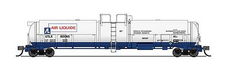 Broadway Limited 3829 N Scale High-Capacity Cryogenic Tank Car - Ready to Run -- Air Liquide (white, blue, red)
