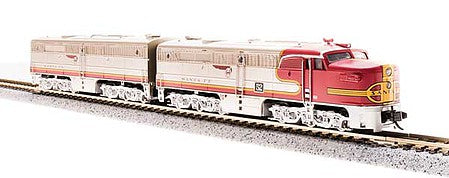 Broadway Limited 3840 N Scale Alco PA1 Powered A-Unpowered B Set - Sound and DCC - Paragon3(TM) -- Santa Fe #55L, 55A (Warbonnet; silver, red)