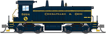 Broadway Limited 3878 N Scale EMD SW7 - Sound and DCC - Paragon3 -- Chesapeake & Ohio 5224 (blue, yellow)