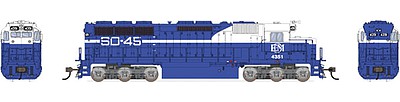 Broadway Limited 4286 HO Scale EMD SD45 Low-Nose w/Sound & DCC - Paragon3(TM) -- Electro-Motive Division #4351 (Demonstrator, blue, white)