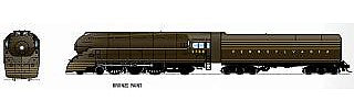 Broadway Limited 4435 HO Scale Streamlined Class K4 4-6-2 Pacific & 170P75 Tender w/Sound & DCC - Paragon3 -- Painted, Unlettered (As-Delivered bronze)