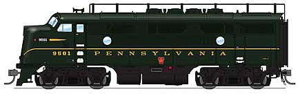 Broadway Limited 4823 HO Scale EMD F3 A-B Phase IIa Set w/Sound & DCC - Paragon3 -- Pennsylvania Railroad #9501A, 9501B (Brunswick Green, Single Stripe)