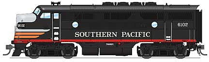 Broadway Limited 4834 HO Scale EMD F3A Phase IIa w/Sound & DCC - Paragon3 -- Southern Pacific #6102D (Black Widow, black, silver, orange, red)