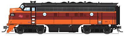 Broadway Limited 4845 HO Scale EMD F7 A-B Phase I Set w/Sound & DCC - Paragon3 -- Milwaukee Road #84A, 84B (orange, maroon, black)