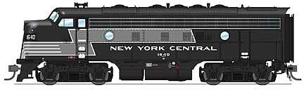 Broadway Limited 4846 HO Scale EMD F7 A-B Phase I Set w/Sound & DCC - Paragon3 -- New York Central #1640, 2422 (black, gray; Short Lightning Stripe)